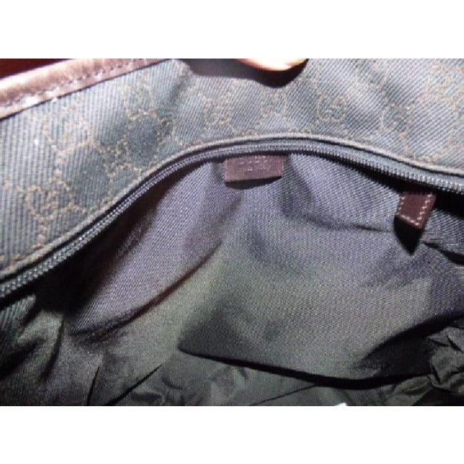 Gucci Webby Vintage Brown Leather And Gg Leather Tote