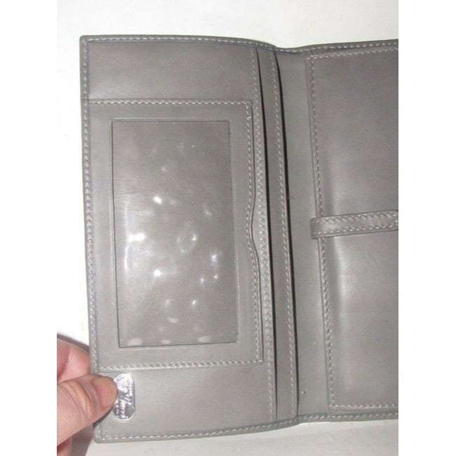 Gucci Black Small G Logo Print On Grey Coated Canvas And Grey Leather Vintage Wallet
