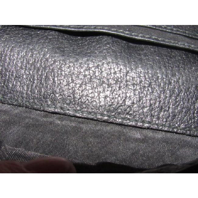 Gucci Black Leather With Gold Belt Buckle Clasp Vintage Wallet