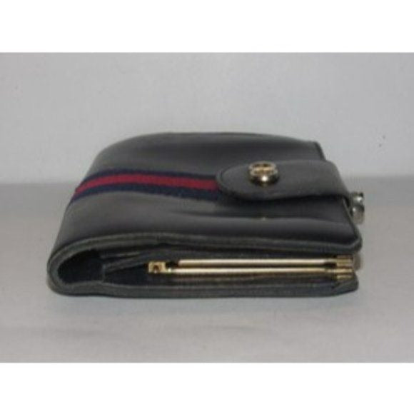 Gucci Navy Blue Leather with Red and Navy Sherry