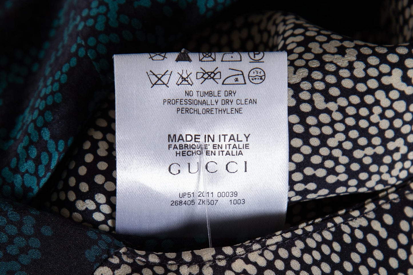 Gucci Blue and White Silk Polka Dot Tank SZ N/A