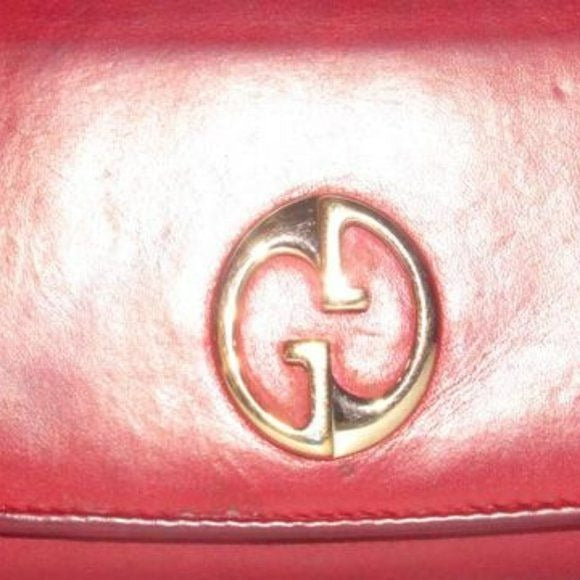 Gucci Supple Dark Red GG Leather XL Checkbook
