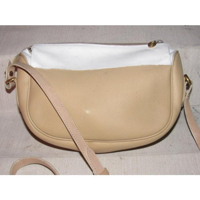 Gucci Vintage White And Camel Leather Cross Body Bag