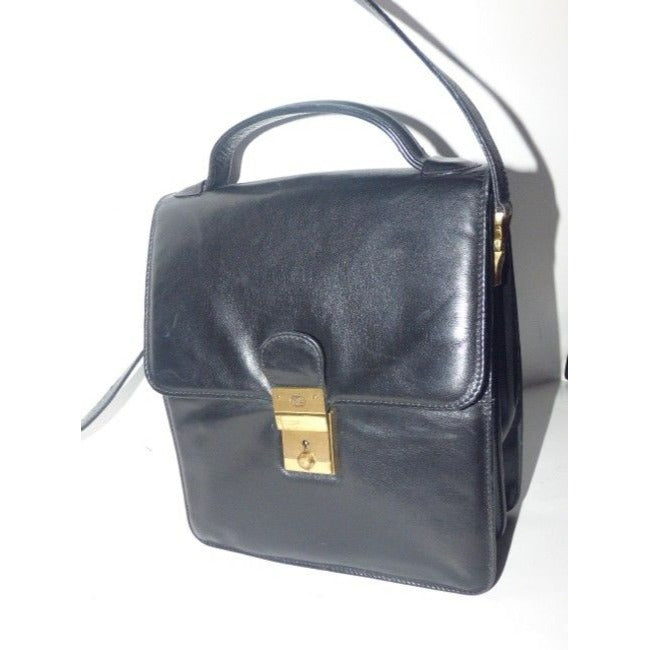 Gucci black smooth leather early Lady Lock two-way