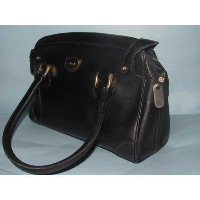 Gucci Vintage Pursesdesigner Purses Glossy Black Leather Satchel