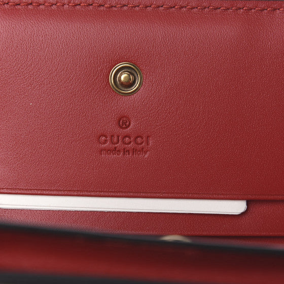 Gucci GG Supreme Card Case with Cherries in Beige