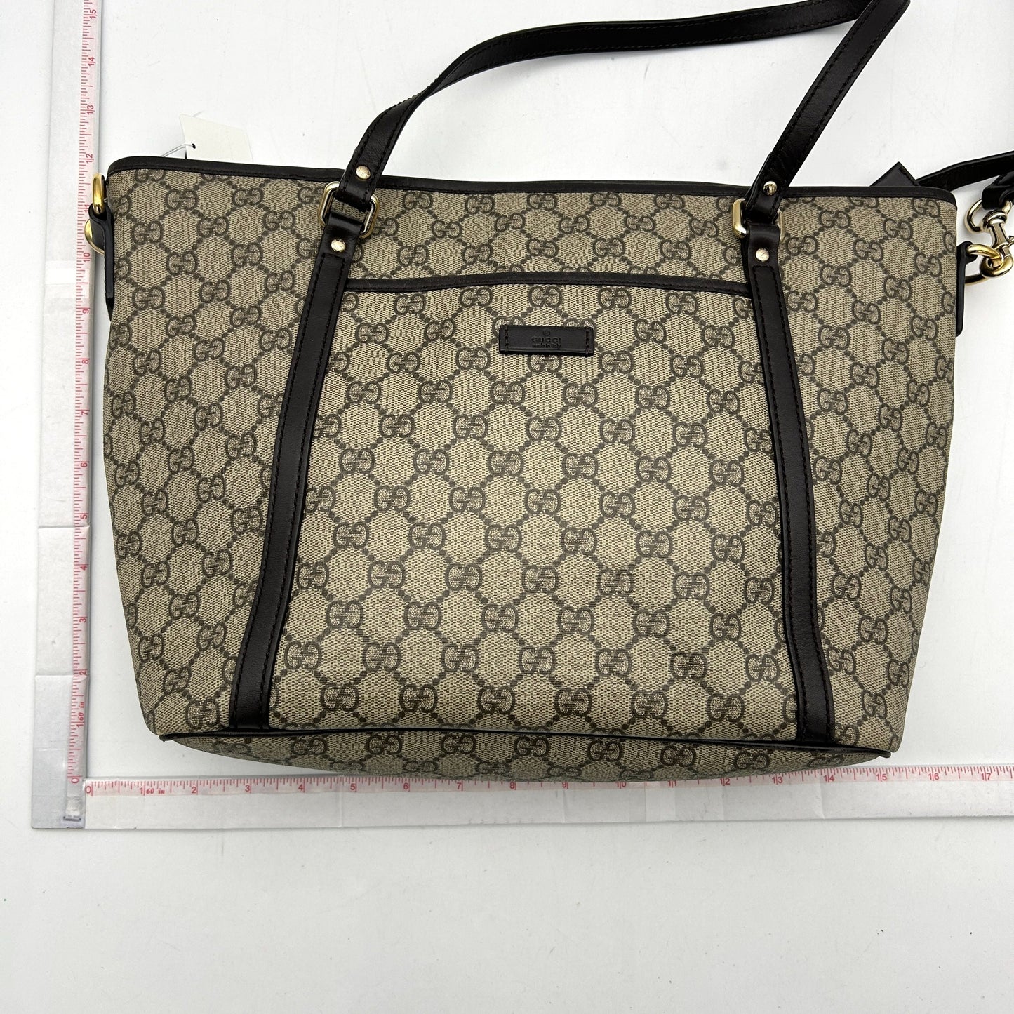 Gucci Beige/Ebony GG Supreme Canvas/Leather Medium Joy Tote Bag AF651