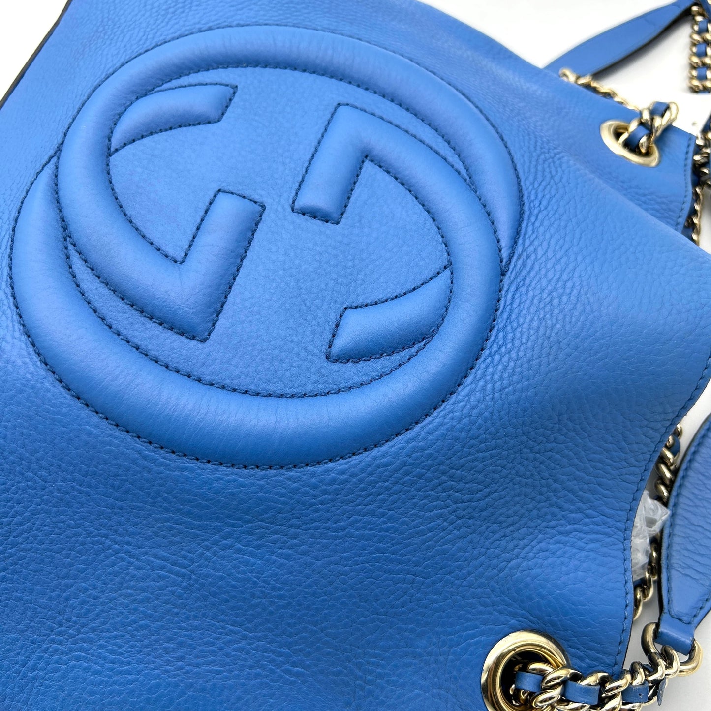 Gucci | Bags | New Gucci Soho Limited Ed Caspian Blue Double Chain Shoulder Bag AE935