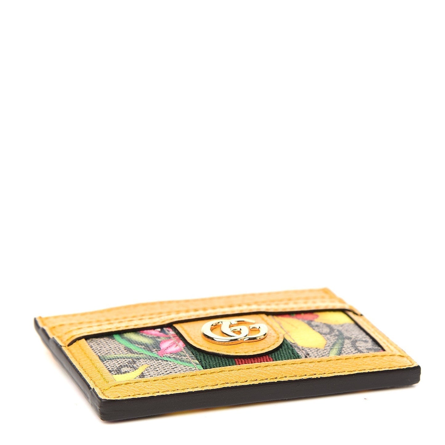 Gucci Ophidia GG Floral Card Case in Yellow