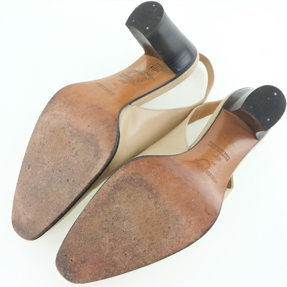 HERMES pumps Calfskin beige Women 36EF Used