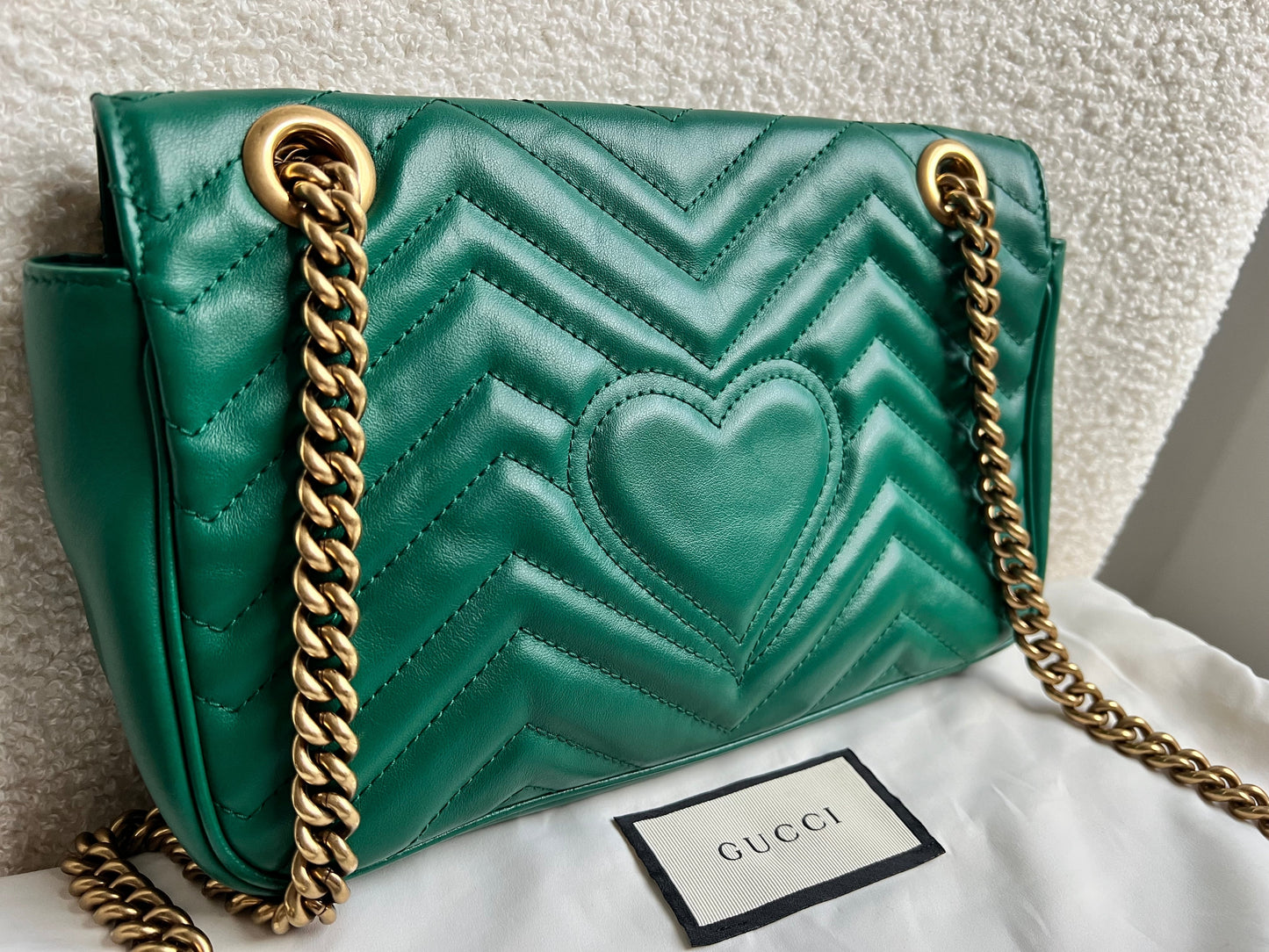 Gucci GG Green Marmont Small Shoulder Bag (RRP £2070)