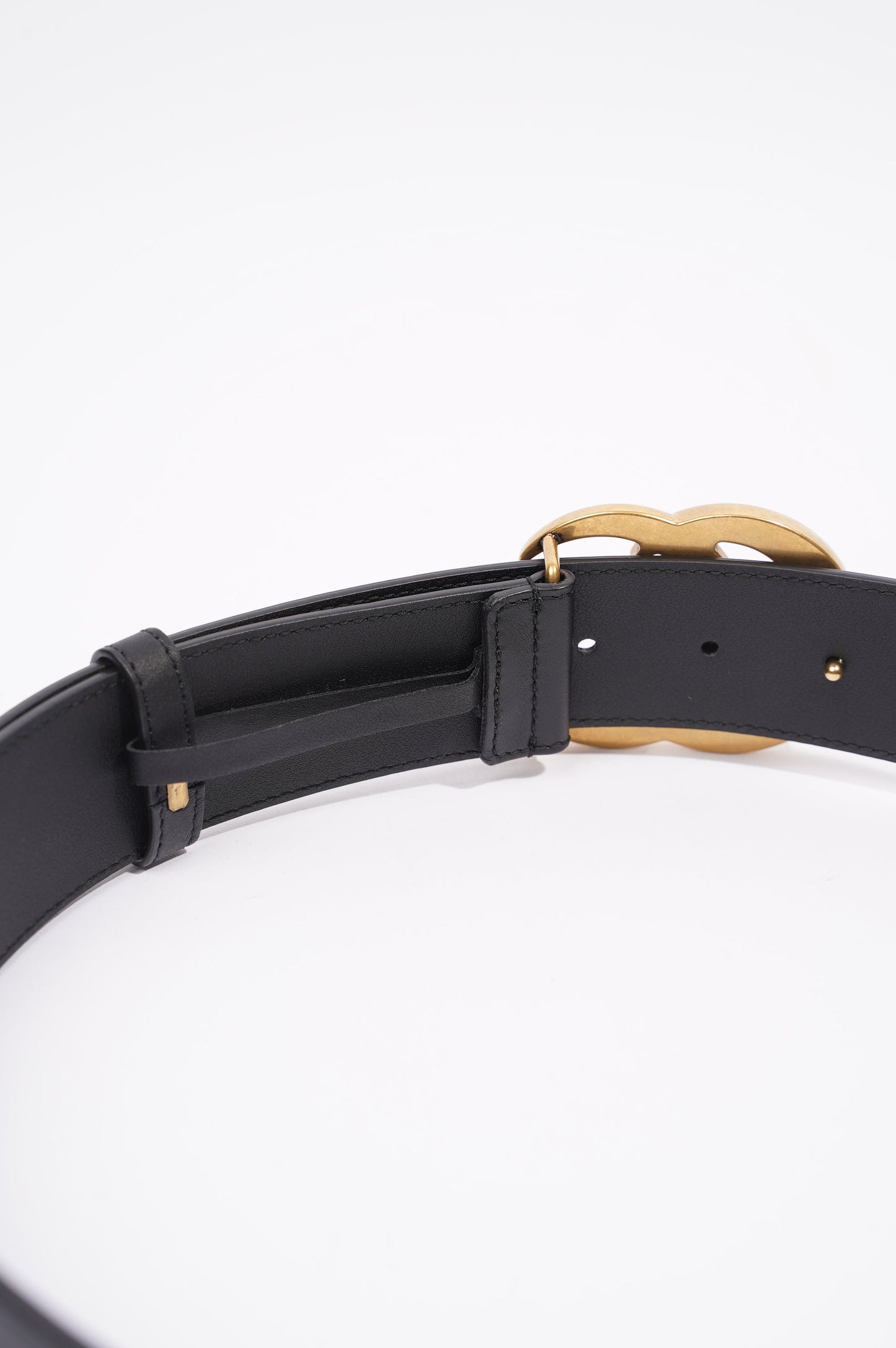 Gucci Womens Marmont Belt Black / Gold 85-34