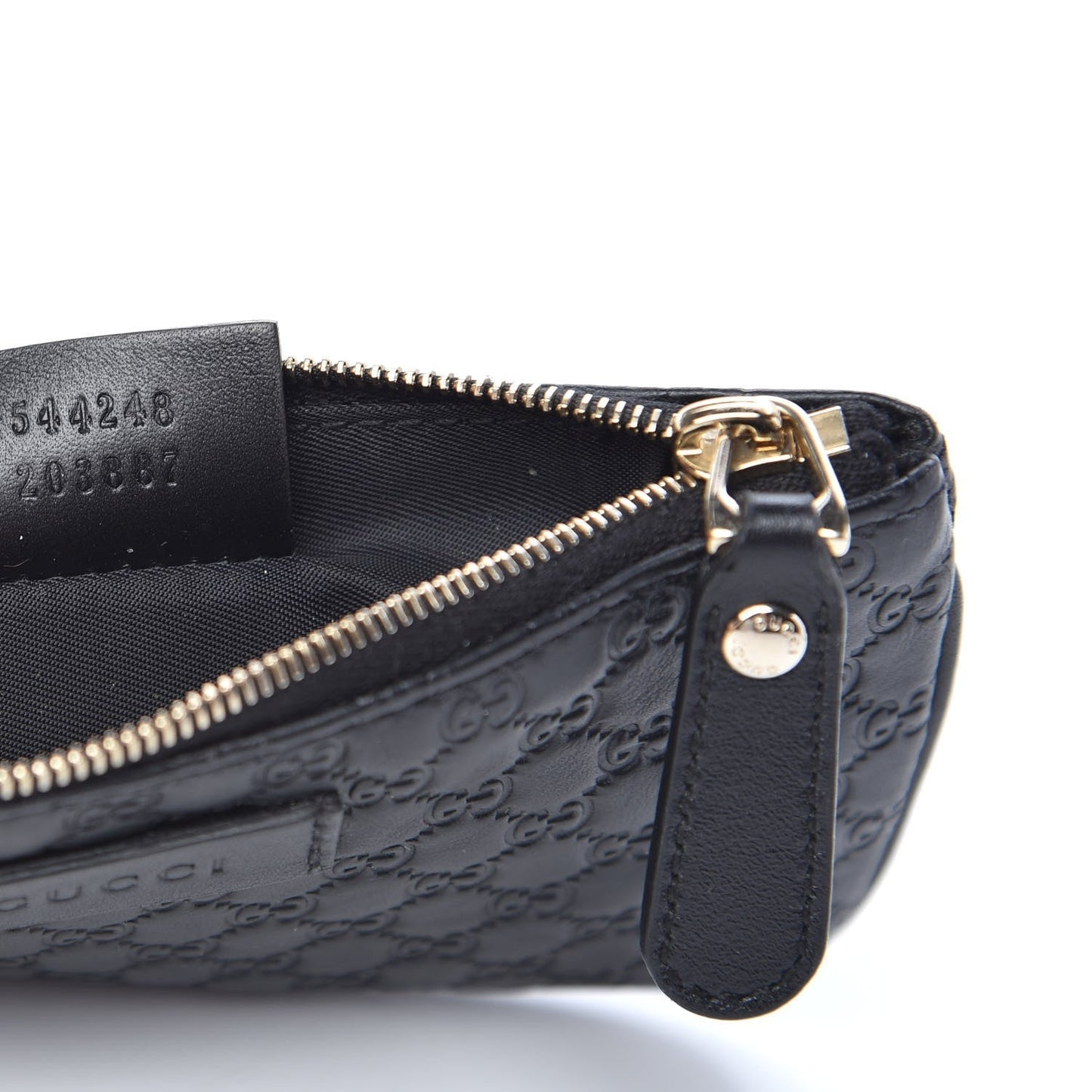 Gucci Microguccissima Key Chain Coin Pouch in Black