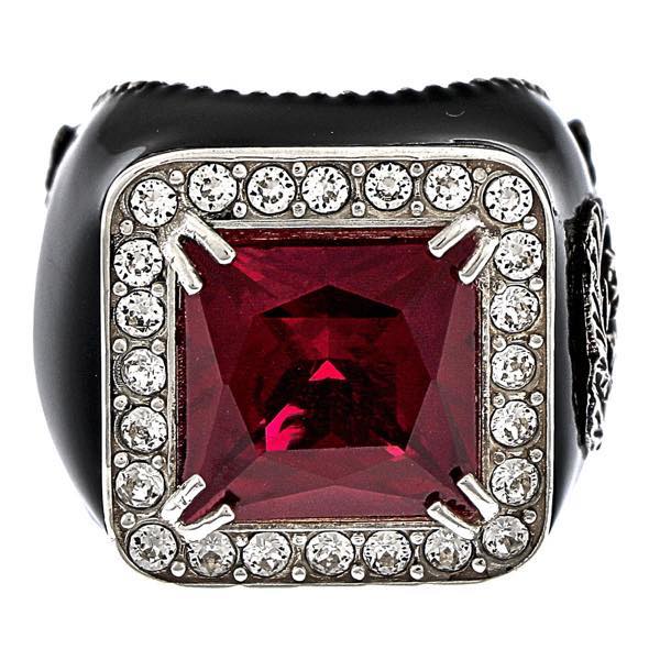 Gucci GG Crystal-embellished Signet Ring in Red