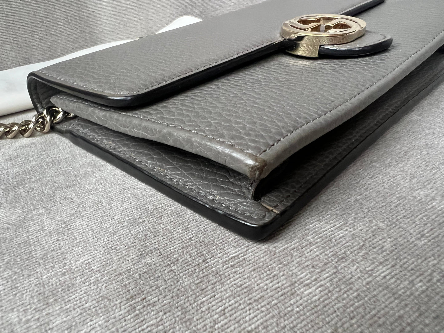 Gucci Dollar Grey Interlocking Chain Wallet