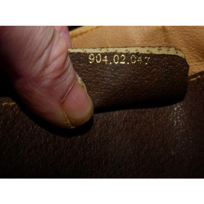 Gucci Vintage Brown Large G Logo Print Coated Canvas And Brown Leather