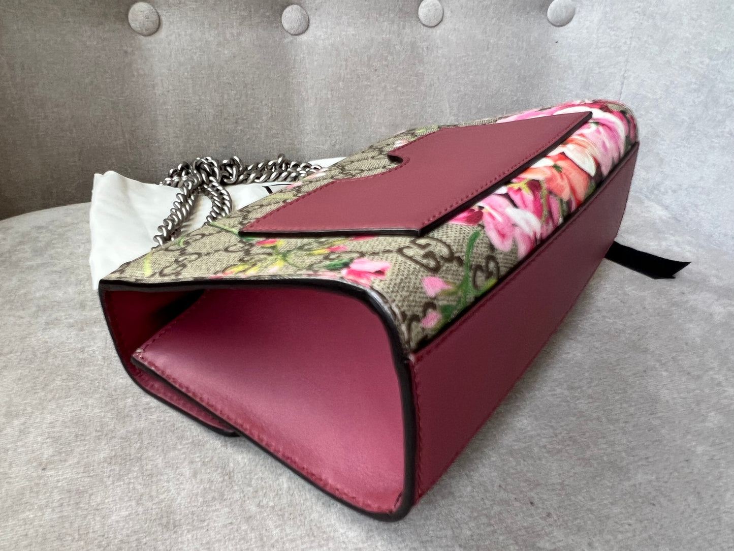 Gucci Small Padlock Blooms GG Supreme Bag