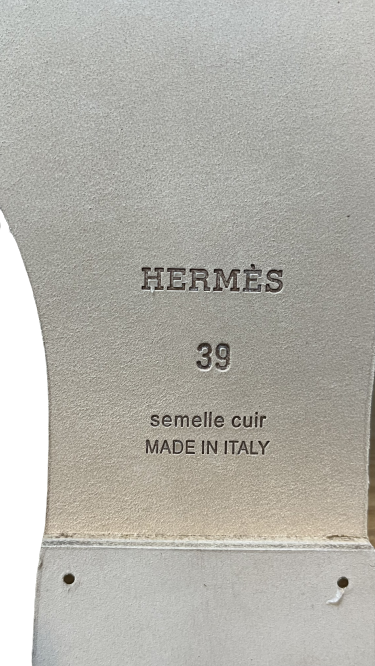 Hermes Oran Epsom Leather Sandals, Etoupe