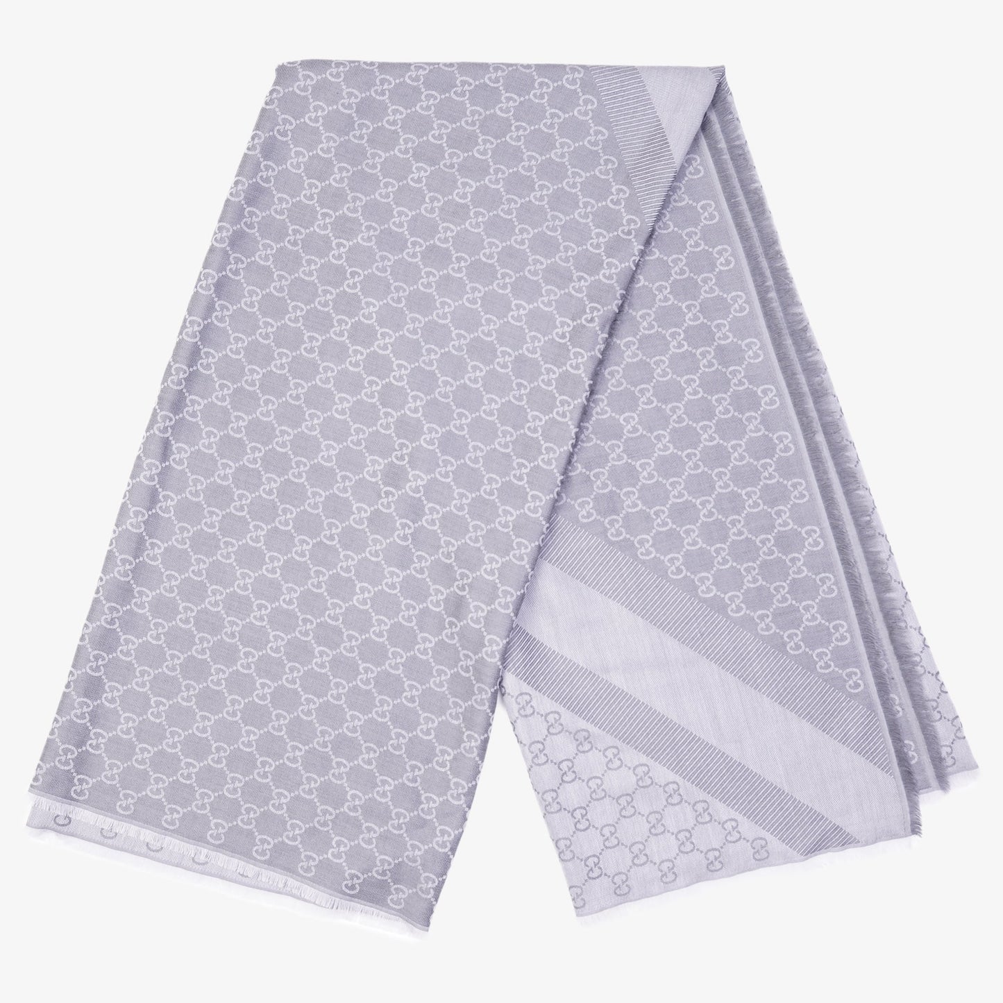 Gucci Womens GG Jacquard Scarf Grey