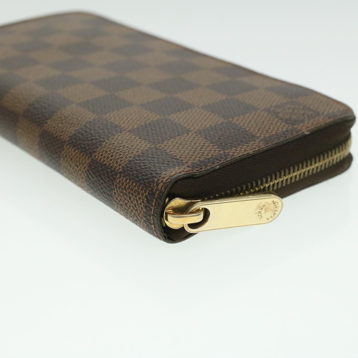 LOUIS VUITTON Damier Ebene Zippy Wallet Long Wallet N41661 LV Auth 33207