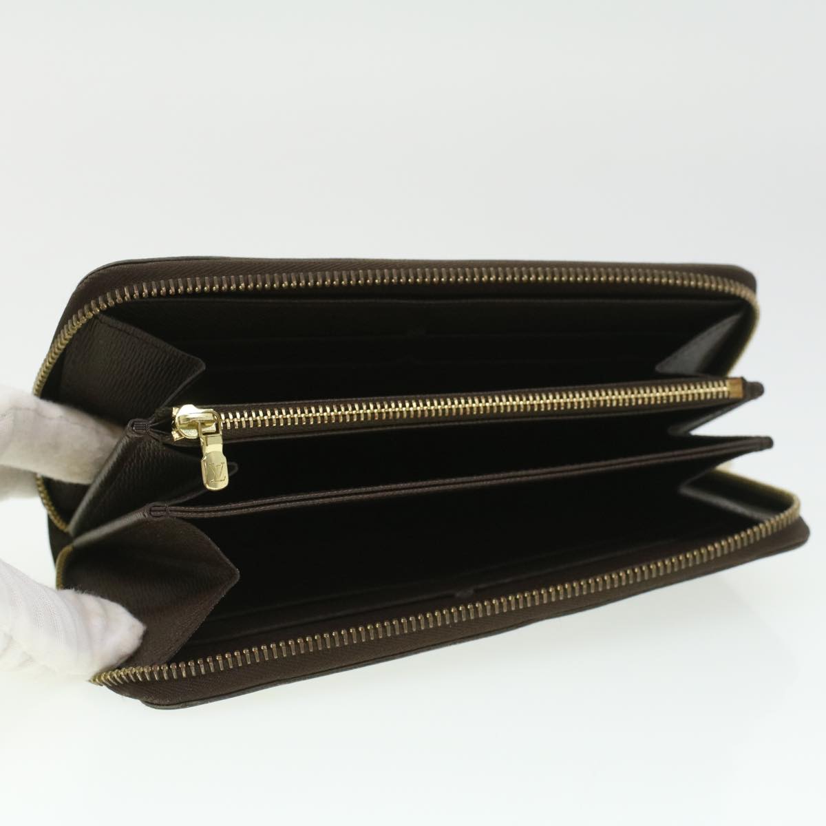 LOUIS VUITTON Damier Ebene Zippy Wallet Long Wallet N41661 LV Auth 33207