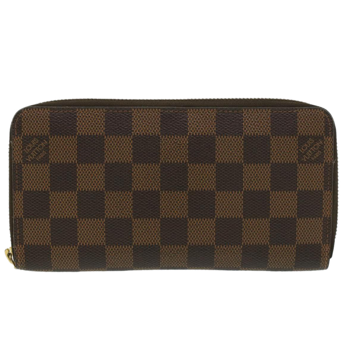 LOUIS VUITTON Damier Ebene Zippy Wallet Long Wallet N41661 LV Auth 33207