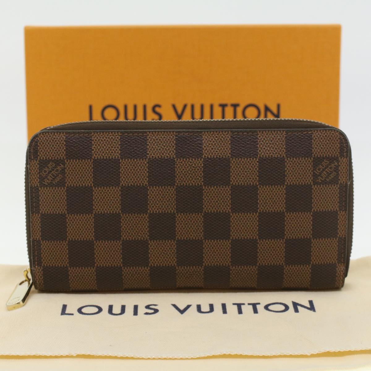 LOUIS VUITTON Damier Ebene Zippy Wallet Long Wallet N41661 LV Auth 33207