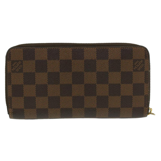LOUIS VUITTON Damier Ebene Zippy Wallet Long Wallet N41661 LV Auth 33207