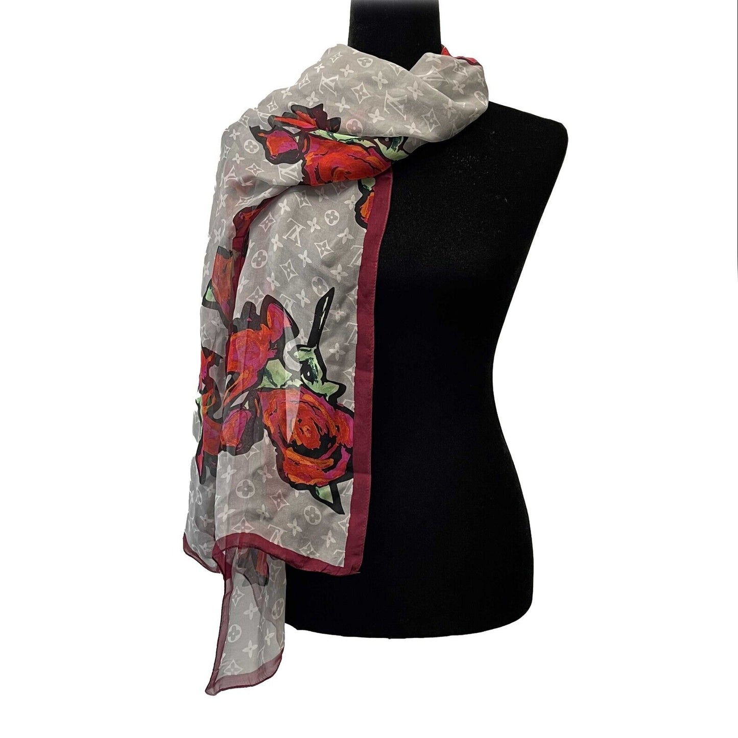 LOUIS VUITTON - Silk Rose Shall - Multicolor XL Scarf