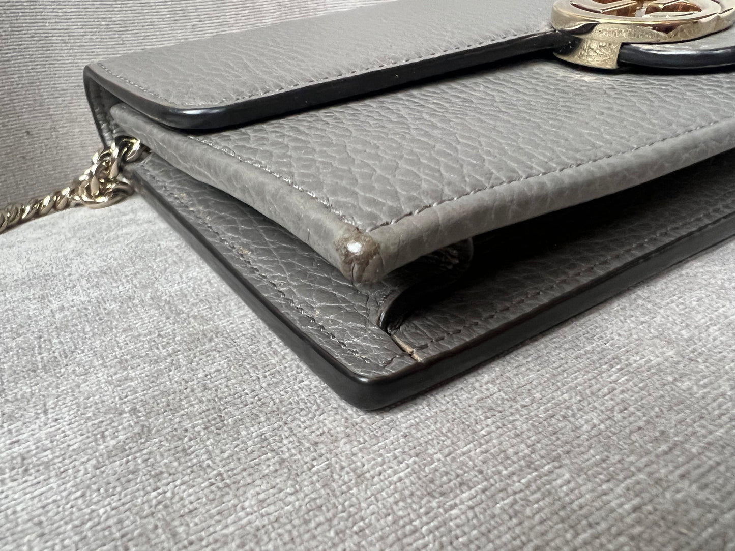 Gucci Dollar Grey Interlocking Chain Wallet