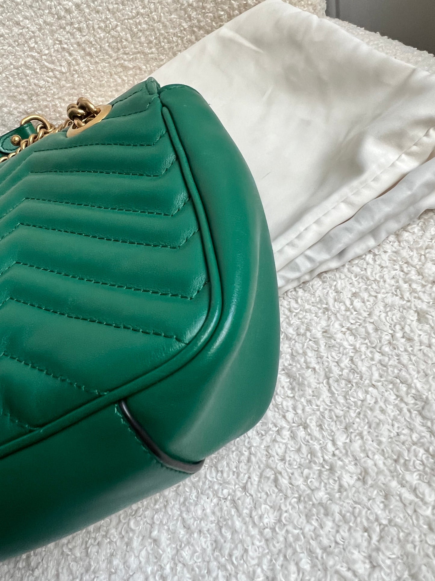 Gucci GG Green Marmont Small Shoulder Bag (RRP £2070)