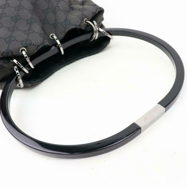 Gucci Vintage Pursesdesigner Purses Black Large G Logo Print Canvas And Black Leather Accents With A