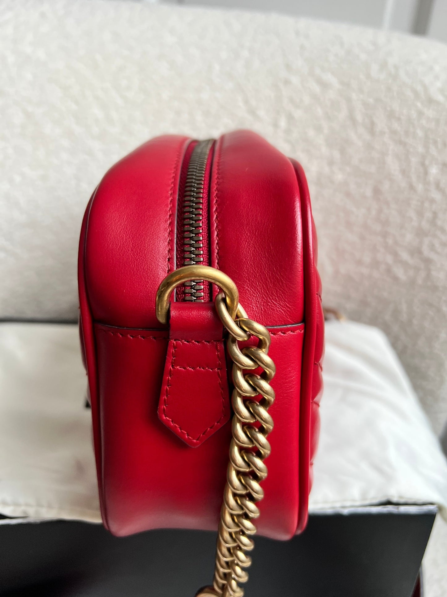 Gucci GG Red Marmont Small Shoulder Bag (RRP £1,440)