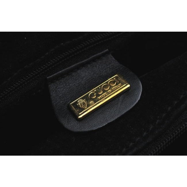 Gucci Padlock Bag Way Top Handle With Strap Black Smooth Leather Satchel