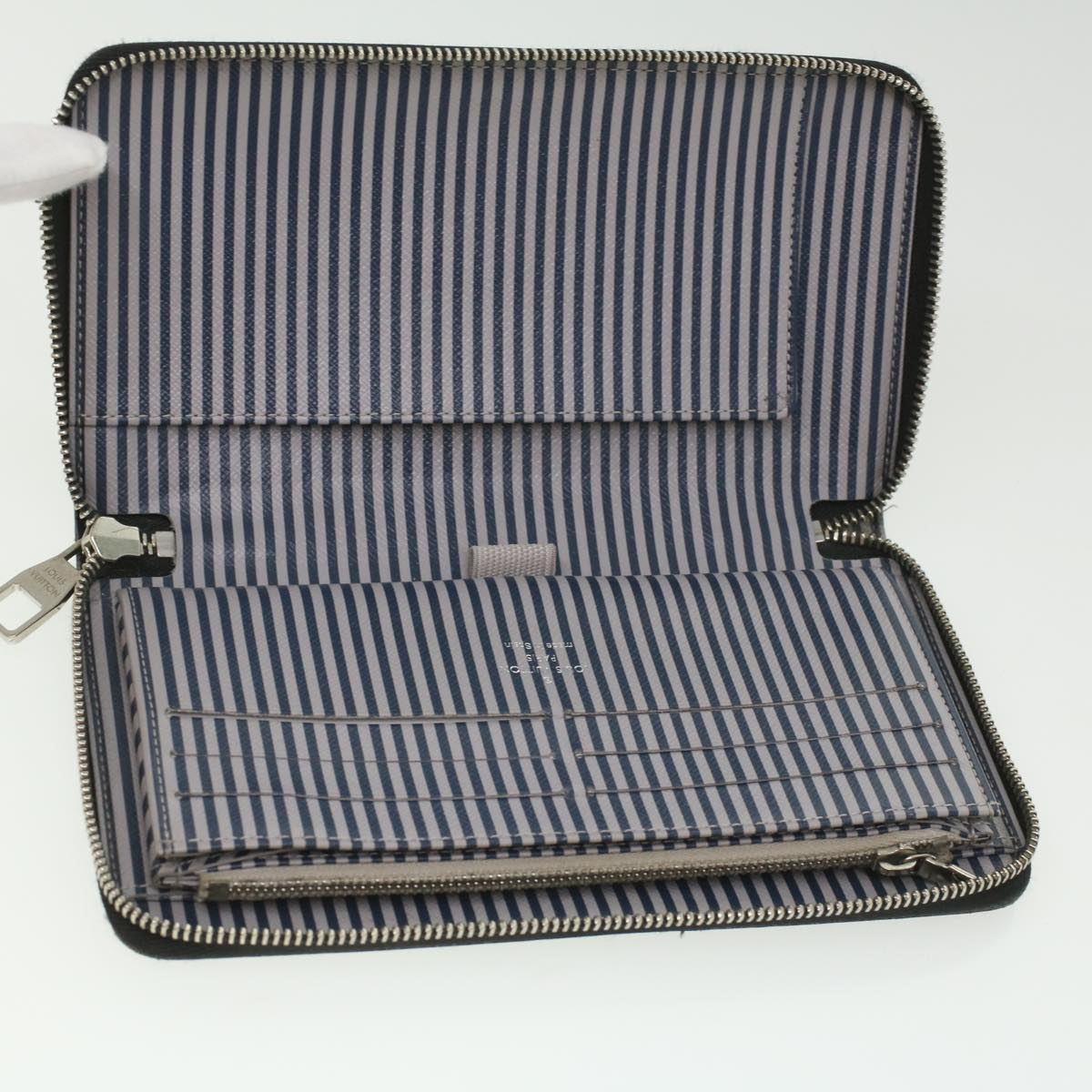 LOUIS VUITTON Damier Graphite Zippy Organizer Wallet Trunk N63182 LV Auth 34100
