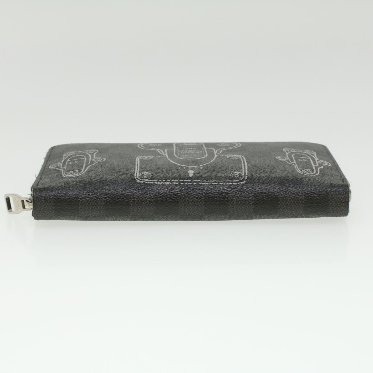LOUIS VUITTON Damier Graphite Zippy Organizer Wallet Trunk N63182 LV Auth 34100