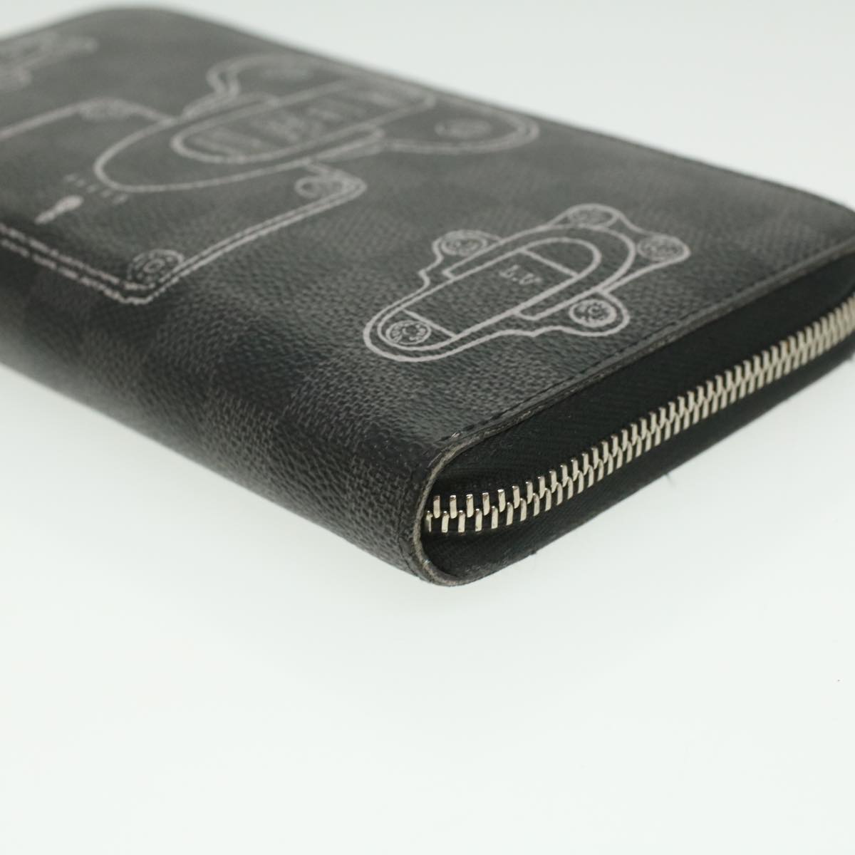 LOUIS VUITTON Damier Graphite Zippy Organizer Wallet Trunk N63182 LV Auth 34100