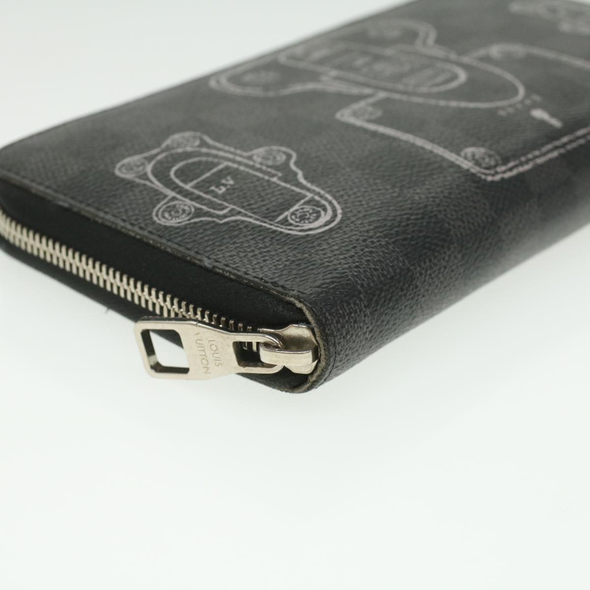 LOUIS VUITTON Damier Graphite Zippy Organizer Wallet Trunk N63182 LV Auth 34100