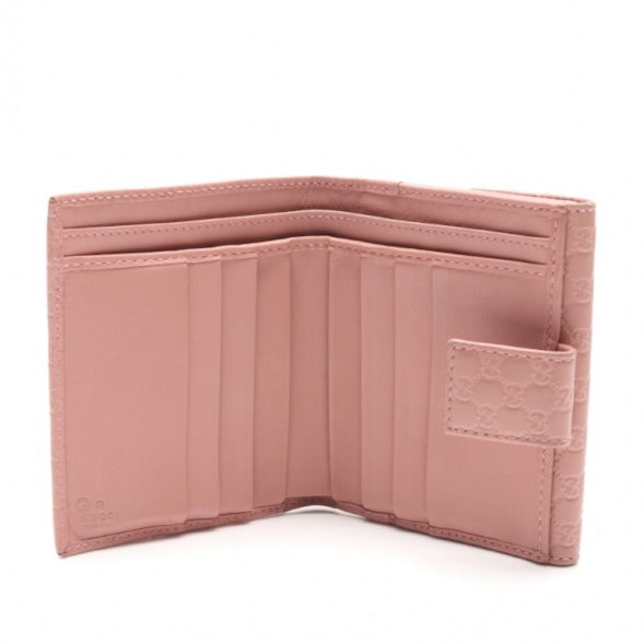 Gucci GG Microguccissima Card Case Snap Wallet in Pink