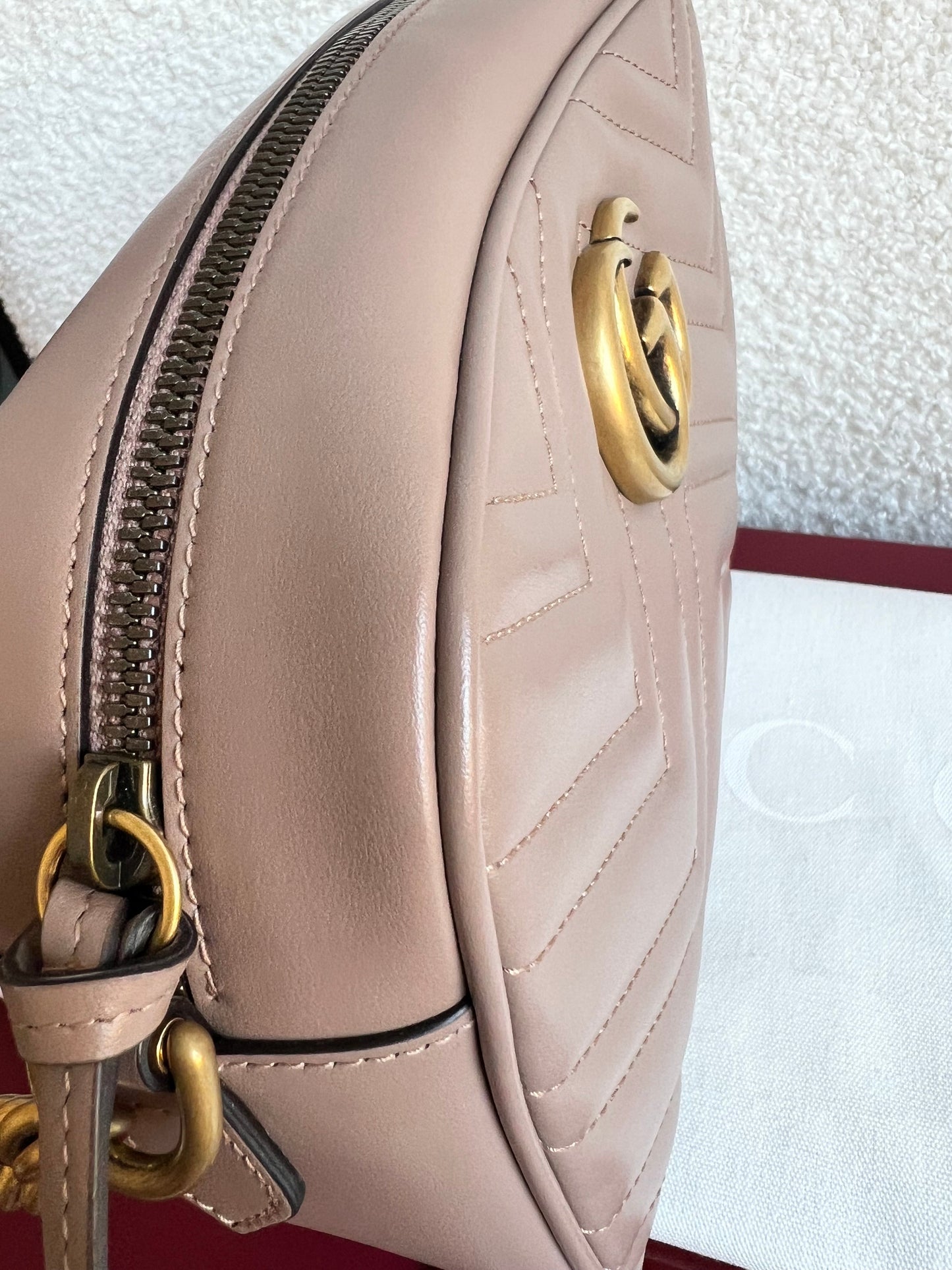 Gucci GG Marmont Dusty Pink Small Shoulder Bag (RRP £1340)
