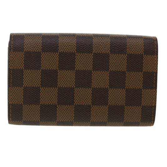 LOUIS VUITTON Damier Ebene Portefeuille Tresor Bifold Wallet N61736 Auth 35558