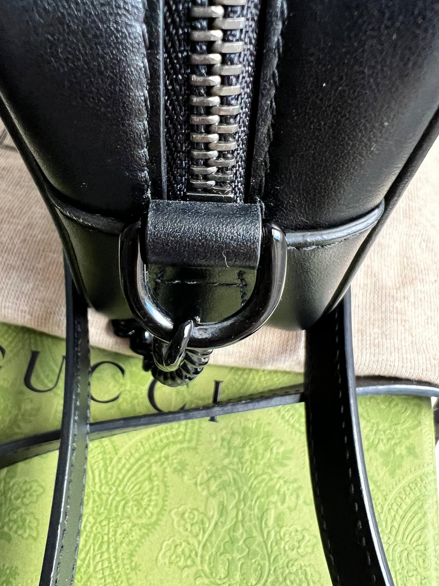 Gucci GG Black on Black Marmont Mini Shoulder Bag (RRP £1,160)