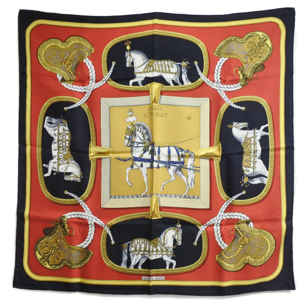 HERMES scarf silk multicolor GRAND APPARAT Carre90 Women Used