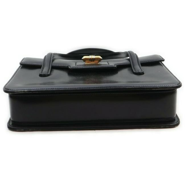 Gucci Early Kelly Style Glossy Black Leather