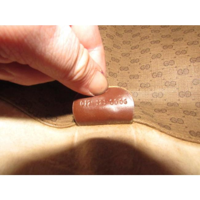 Gucci ,1970's - 1980's, Brown Leather Micro Guccissima Print Coated Canvas & Leather, Vintage XL Envelope Clutch