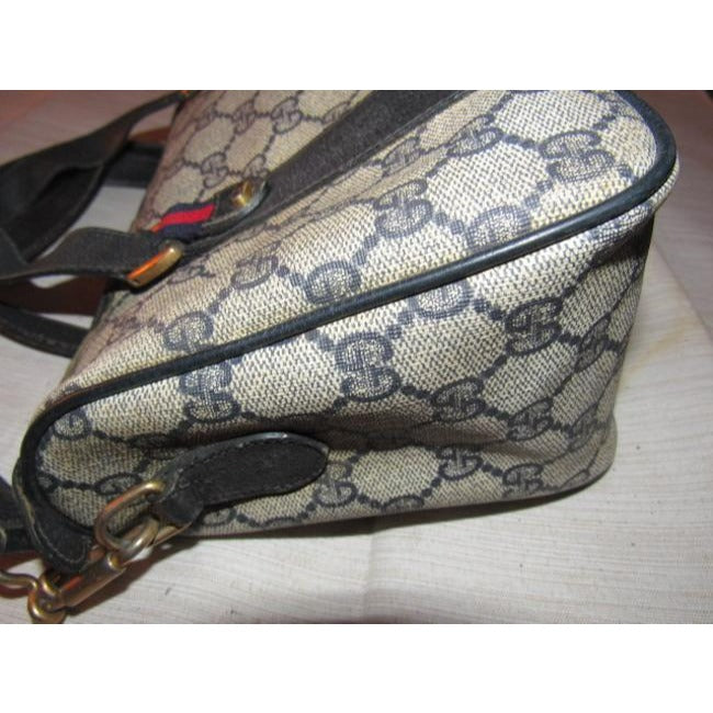 Gucci Speedy W Two Way Red Blue Accent Blue Guccissima Print Leather And Coated Canvas Satchel