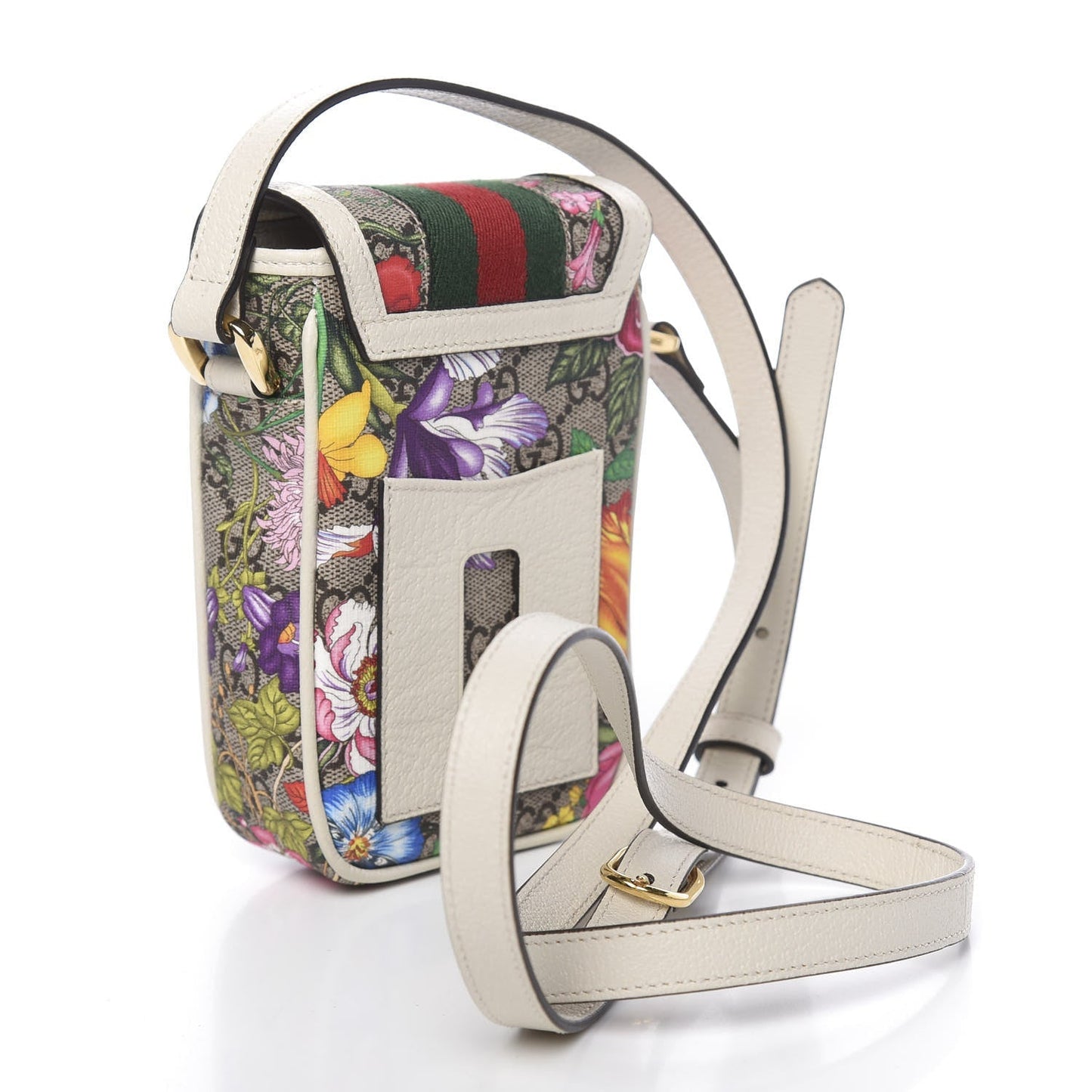 Gucci Ophidia Flora GG Crossbody Shoulder Bag in White
