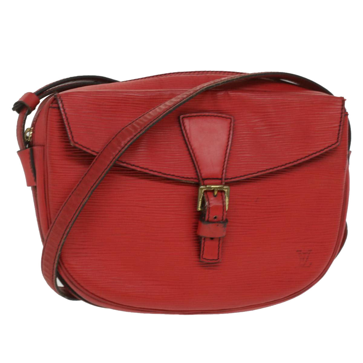 LOUIS VUITTON Epi June Feuille Shoulder Bag Red M52157 LV Auth 36897