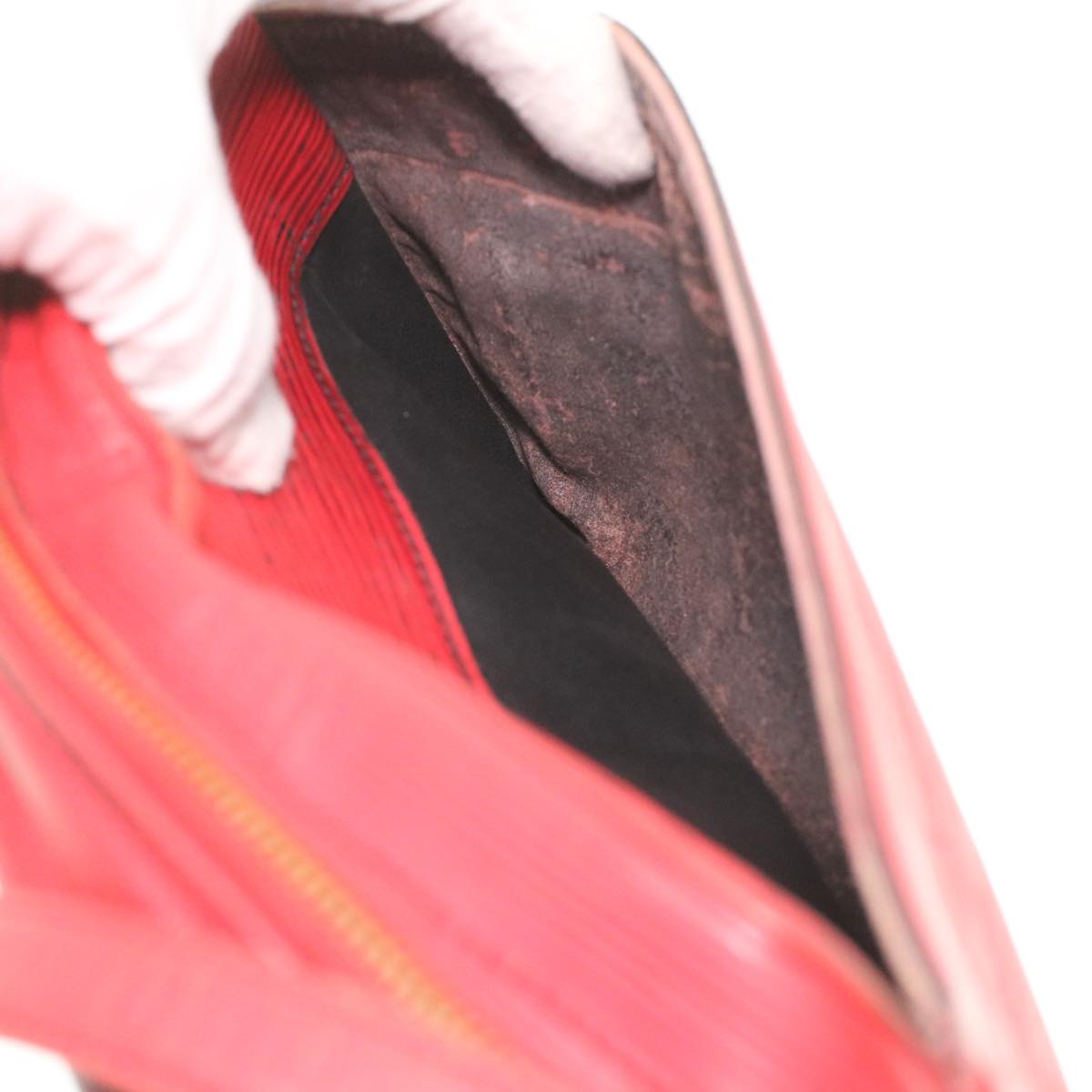 LOUIS VUITTON Epi June Feuille Shoulder Bag Red M52157 LV Auth 36897