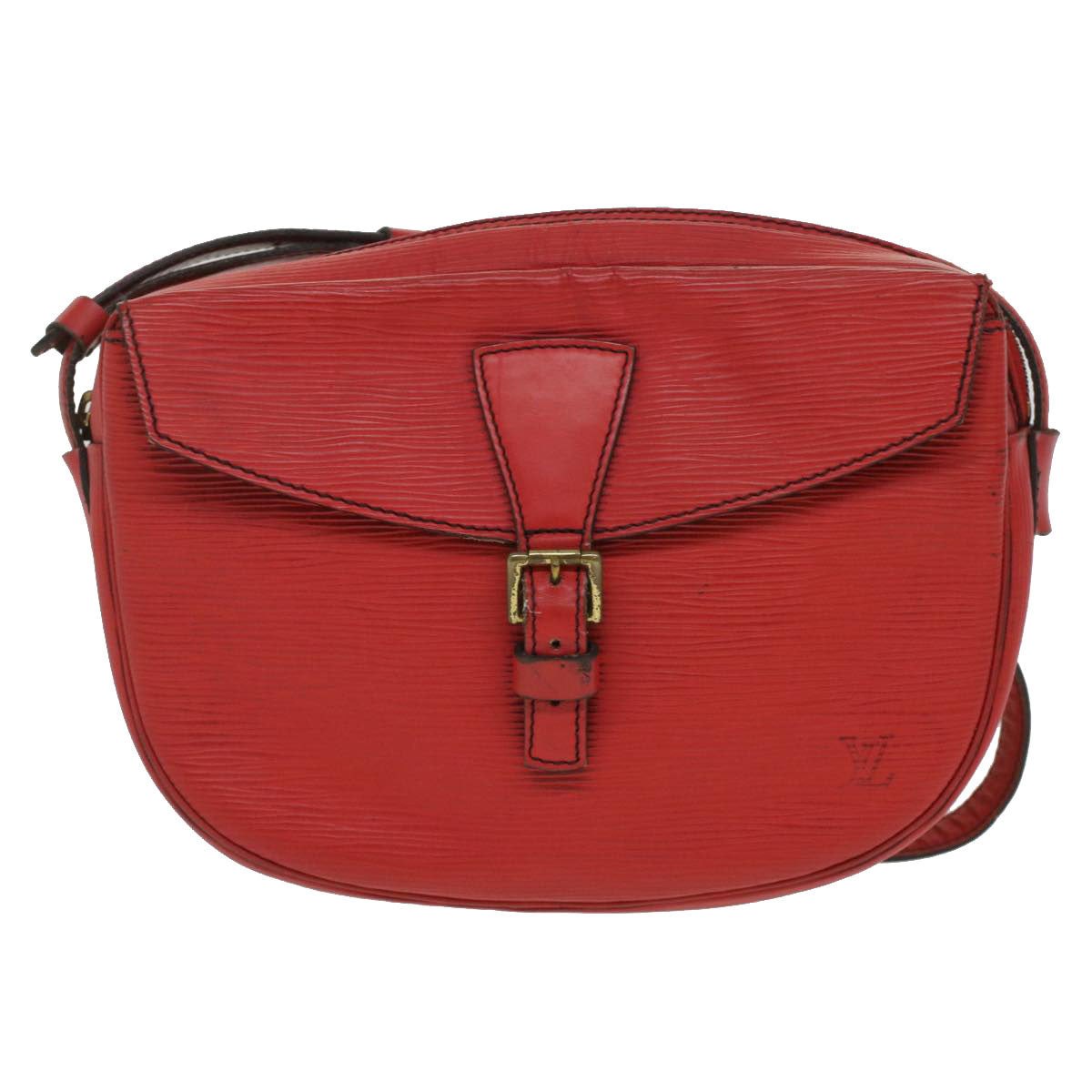 LOUIS VUITTON Epi June Feuille Shoulder Bag Red M52157 LV Auth 36897